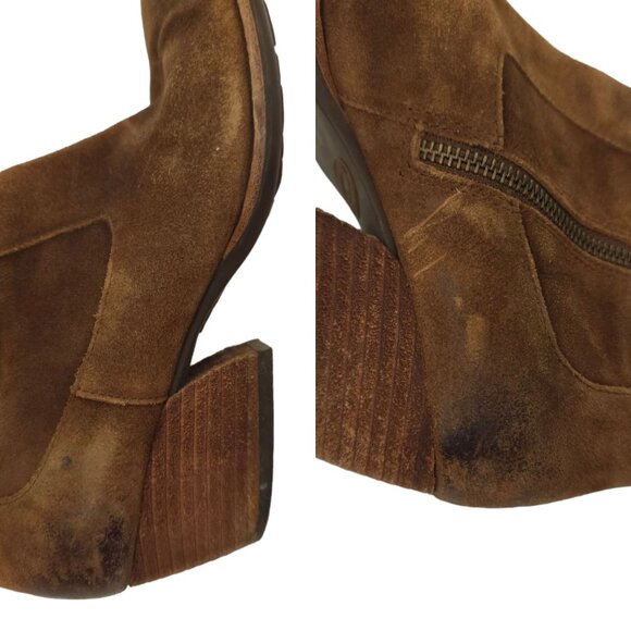 Kork Ease Side Zip Suede Ankle Boots Womens Size 7.5 M Booties Brown K48523 - Picture 10 of 14